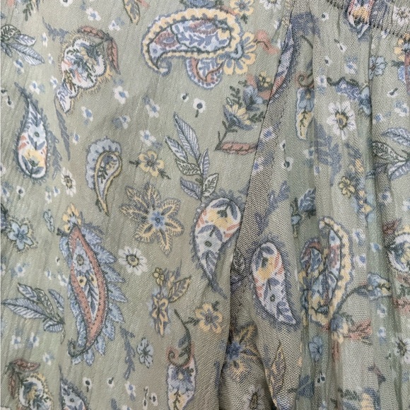 WILD SKYE Green Paisley Blouse boho size small - Picture 6 of 8